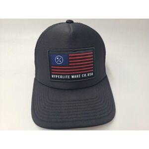 Hyperlite Wake Co Company American Flag Mesh Trucker Snapback Hat Cap Polyester